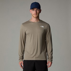 Camiseta The North Face 247 Long-Sleeve Hombre Beige | NF0A47K3Q
