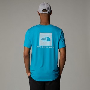 Camiseta The North Face 247 Redbox Hombre Azules | NF0A82Y8X