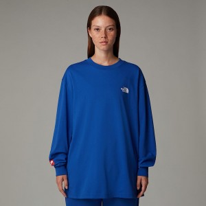 Camiseta The North Face AXYS Long-Sleeve Mujer Azules | NF0A32M9D