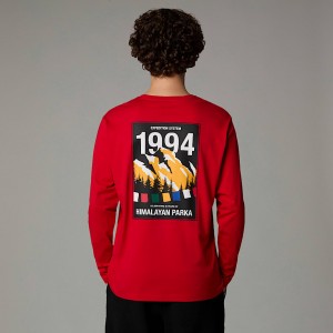 Camiseta The North Face Anniversary Long-Sleeve Hombre Rojos | NF0A82F1V