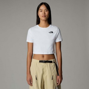 Camiseta The North Face Cropped Mujer Blancos | NF0A76P0I