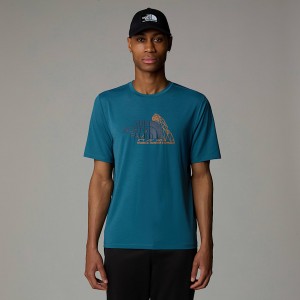 Camiseta The North Face Foundation Mountain Hombre Azules | NF0A41K7T