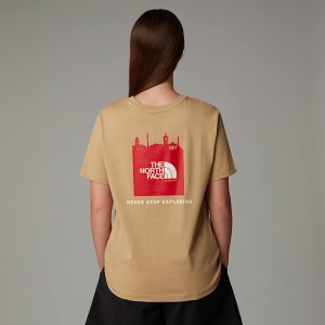 Camiseta The North Face Germany Redbox Mujer Kaki | NF0A36I9L