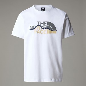 Camiseta The North Face Mountain Line Hombre Blancos | NF0A41M7T