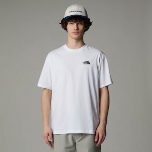 Camiseta The North Face Oversized Simple Dome Hombre Blancos | NF0A20L6R