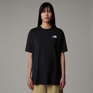 Camiseta The North Face Oversized Simple Dome Mujer Negros | NF0A94H3W