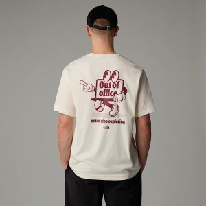 Camiseta The North Face Relaxed Cartoon Hombre Blancos | NF0A21K8I