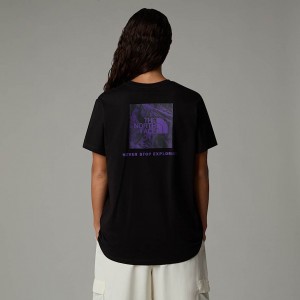 Camiseta The North Face Relaxed Redbox Graphic Mujer Negros | NF0A22G7V