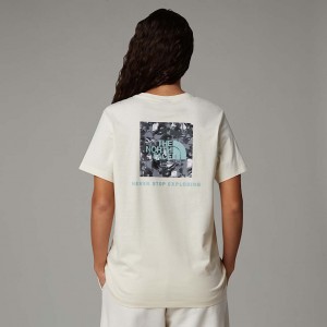 Camiseta The North Face Relaxed Redbox Graphic Mujer Blancos | NF0A88K4Z