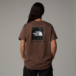 Camiseta The North Face Relaxed Redbox Mujer Marrom | NF0A40F1H