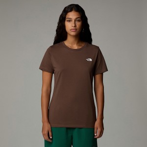 Camiseta The North Face Simple Dome Mujer Marrom | NF0A63D9J
