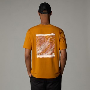 Camiseta The North Face Topographic Foundation Hombre Naranjas | NF0A47L8U