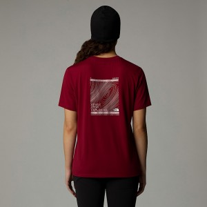Camiseta The North Face Topographic Foundation Mujer Rojos | NF0A45K7M