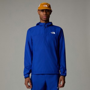 Chamarras The North Face Higher Run Wind 1/4 Zip Hombre Azules | NF0A17U5A