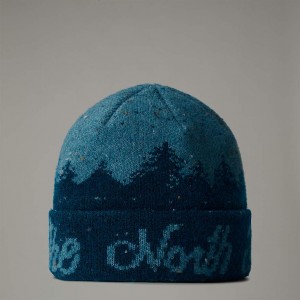 Gorro The North Face Cabin Mountainscape Hombre Azules | NF0A62X7C