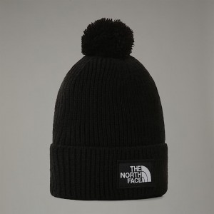 Gorro The North Face Logo Box Pom Mujer Negros | NF0A61C3D