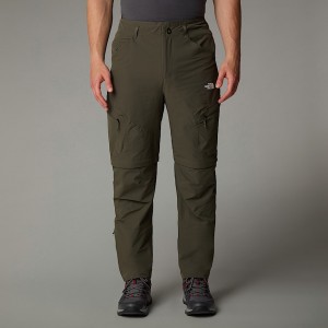 Pantalon The North Face Exploration Convertible Tapered Hombre Verde Oliva | NF0A06R0T