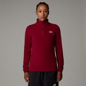 Pullover The North Face 100 Glacier 1/4 Zip Fleece Mujer Rojos | NF0A46Y6S