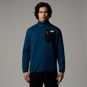 Pullover The North Face Crest 1/4 Zip Fleece Hombre Azul Marino | NF0A99N9H