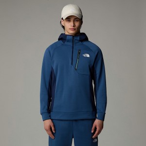 Pullover The North Face Mountain Athletics 1/4 Zip Hooded Fleece Hombre Azules | NF0A33X0V