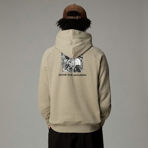 Sudadera con Capucha The North Face Raglan Redbox Graphic Hombre Beige | NF0A07P8P