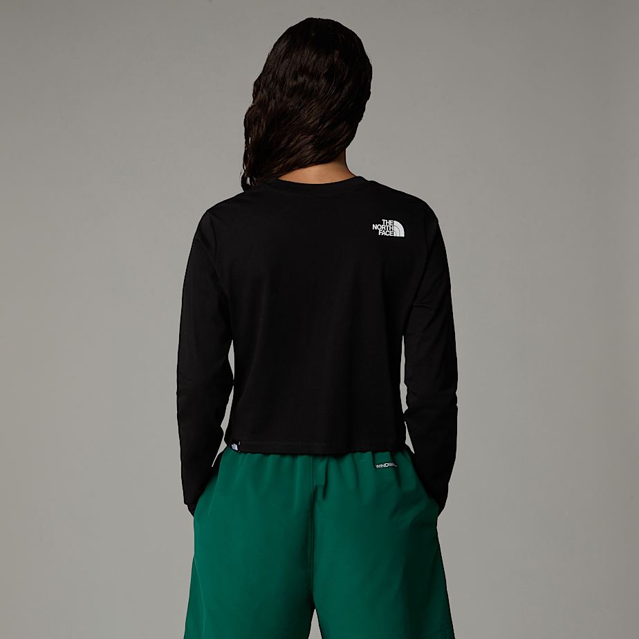 Camiseta The North Face Cropped Long-Sleeve Simple Dome Mujer Negros | NF0A35Z3M