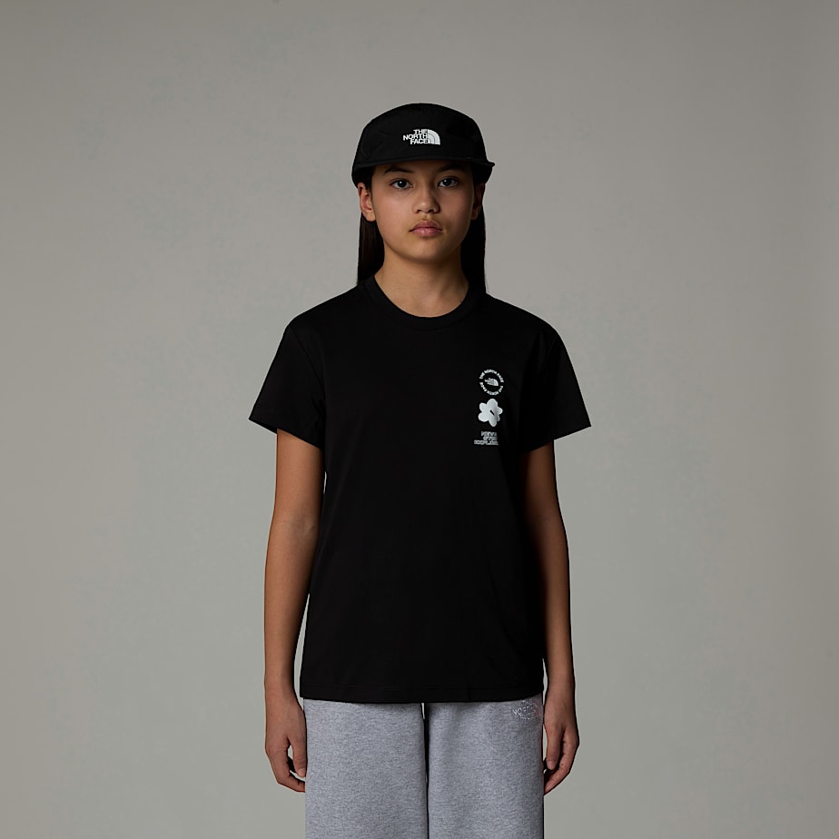 Camiseta The North Face Flower Graphic Relaxed Niños Negros | NF0A90I5V
