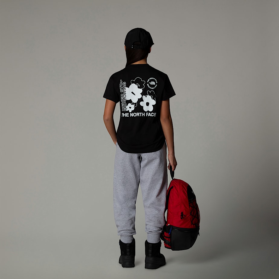 Camiseta The North Face Flower Graphic Relaxed Niños Negros | NF0A90I5V