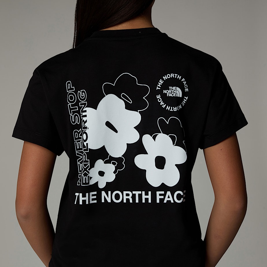 Camiseta The North Face Flower Graphic Relaxed Niños Negros | NF0A90I5V