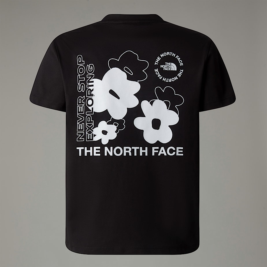 Camiseta The North Face Flower Graphic Relaxed Niños Negros | NF0A90I5V