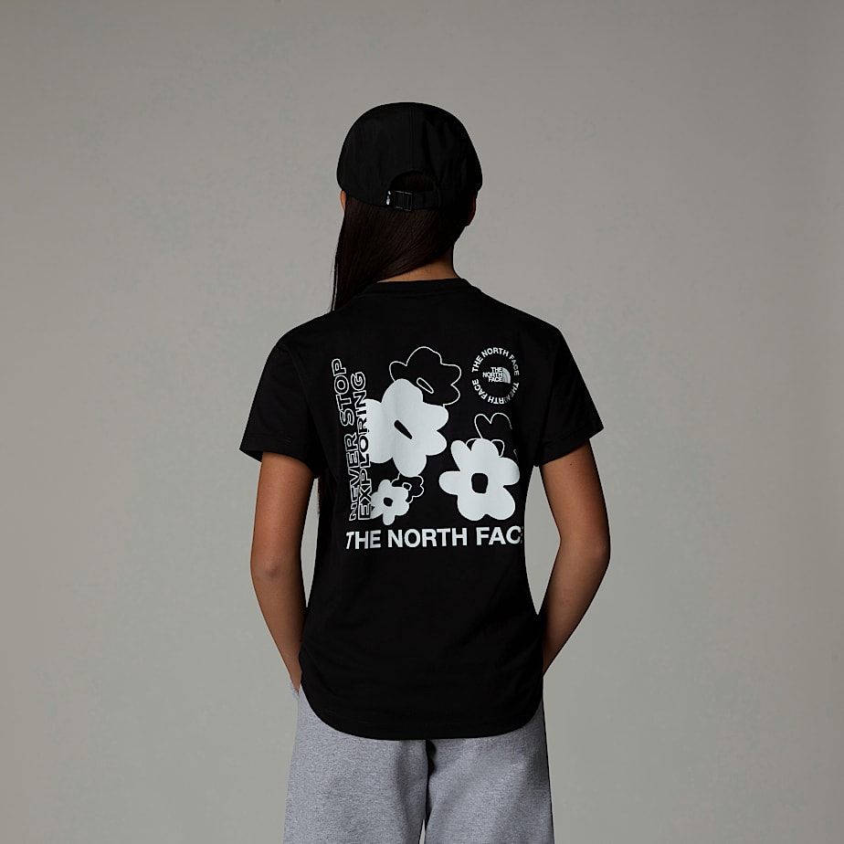 Camiseta The North Face Flower Graphic Relaxed Niños Negros | NF0A90I5V