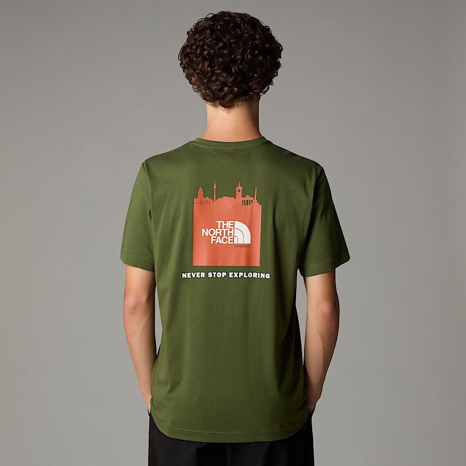 Camiseta The North Face Germany Redbox Hombre Verdes | NF0A51R0P