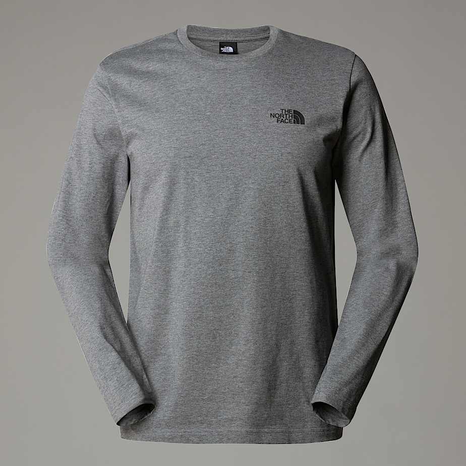 Camiseta The North Face Long-Sleeve Simple Dome Hombre Grises | NF0A31D0B