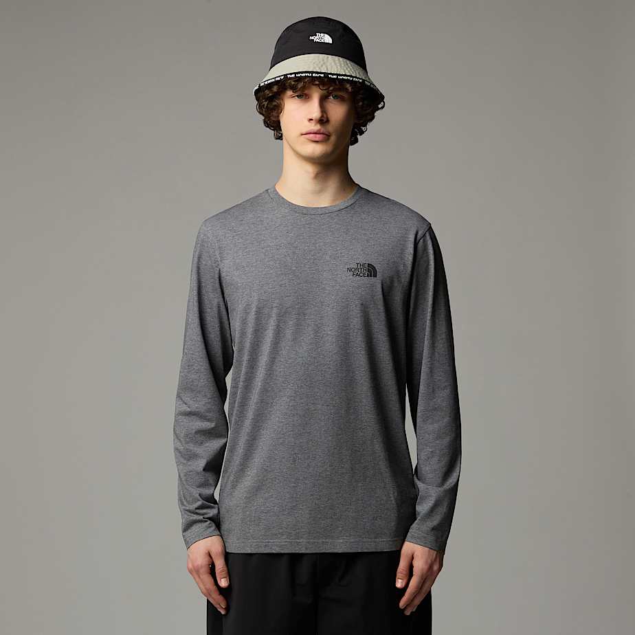 Camiseta The North Face Long-Sleeve Simple Dome Hombre Grises | NF0A31D0B