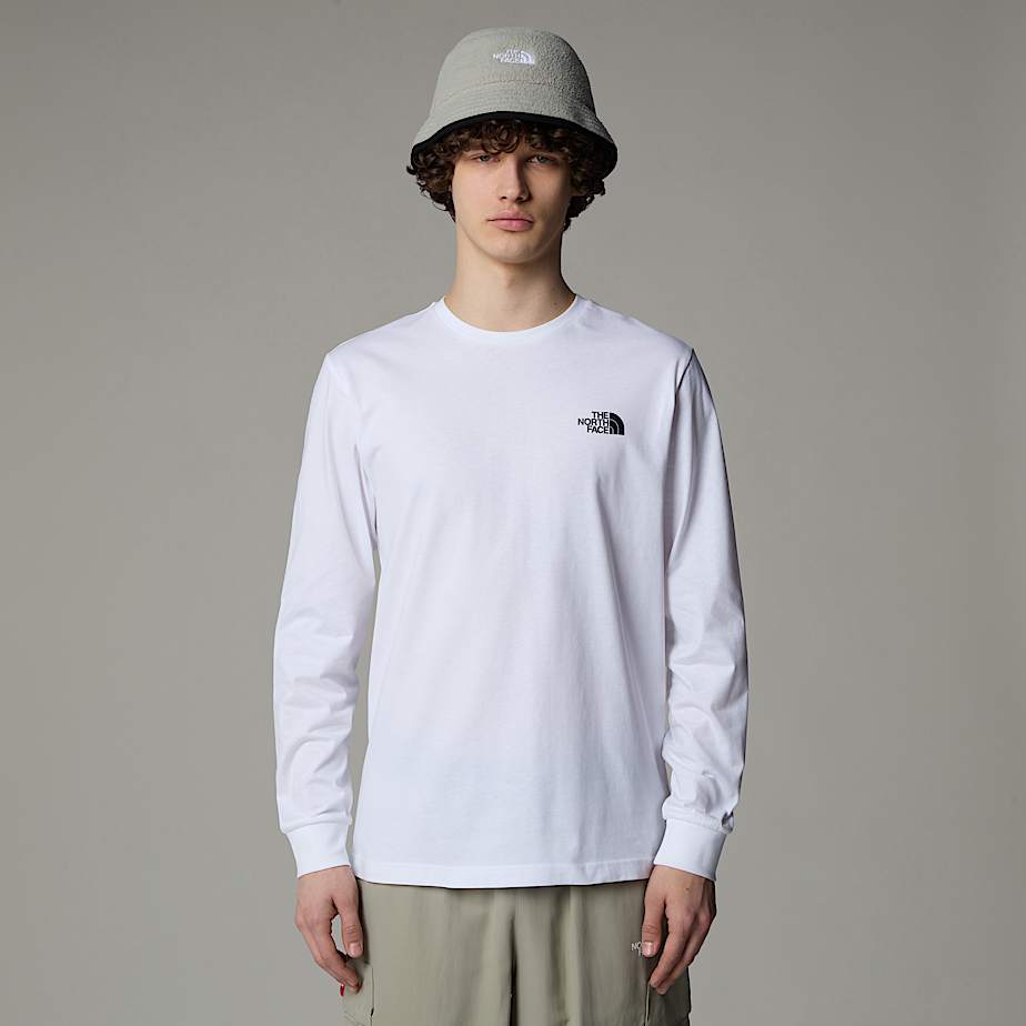 Camiseta The North Face Redbox Long-Sleeve Hombre Blancos | NF0A96R7N