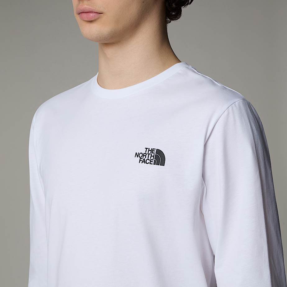 Camiseta The North Face Redbox Long-Sleeve Hombre Blancos | NF0A96R7N