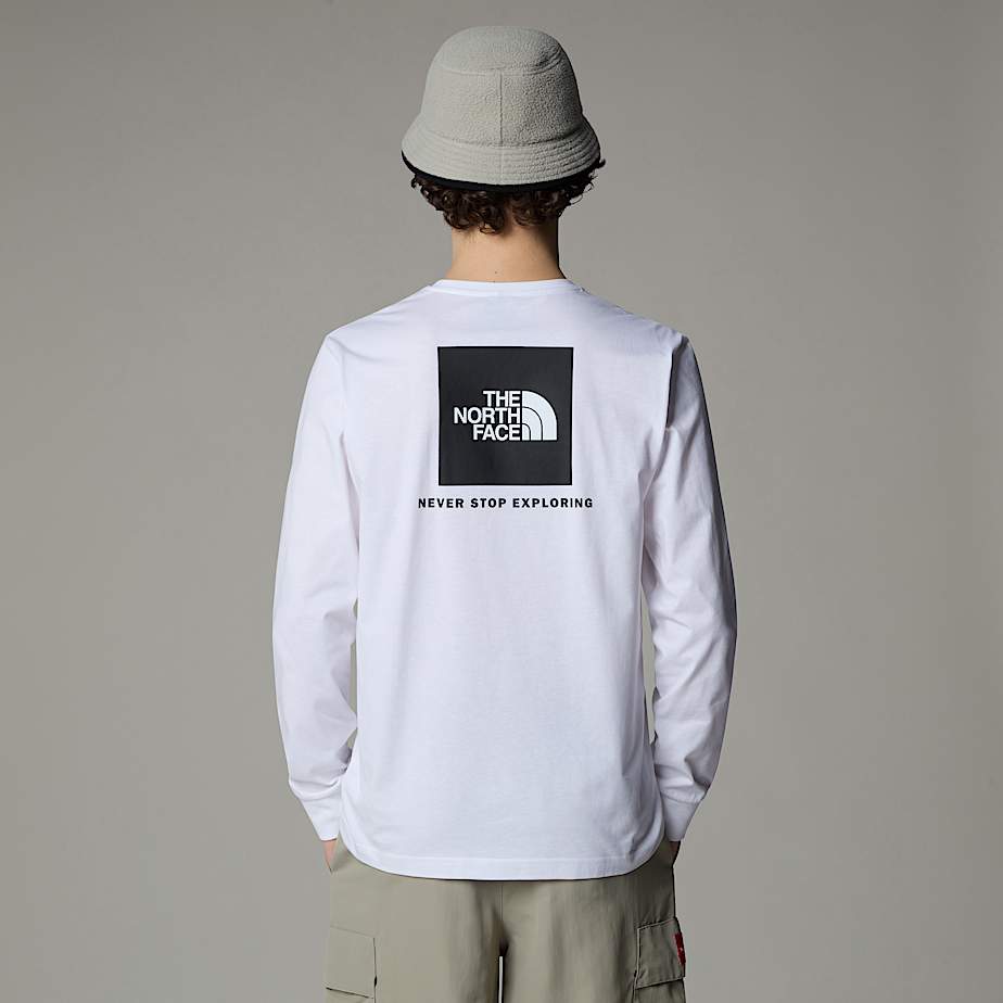 Camiseta The North Face Redbox Long-Sleeve Hombre Blancos | NF0A96R7N