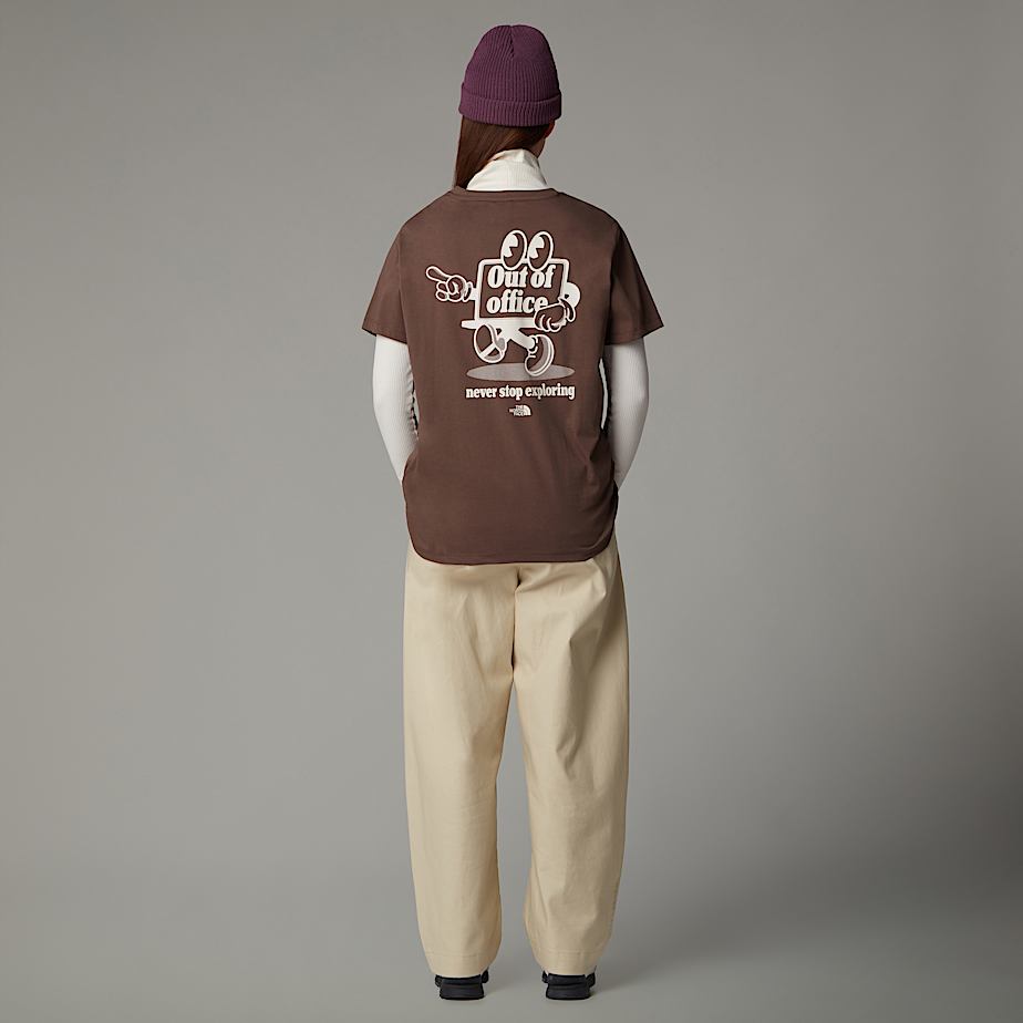 Camiseta The North Face Relaxed Cartoon Mujer Marrom | NF0A89F1W