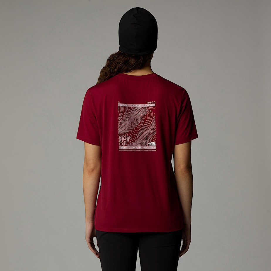 Camiseta The North Face Topographic Foundation Mujer Rojos | NF0A45K7M