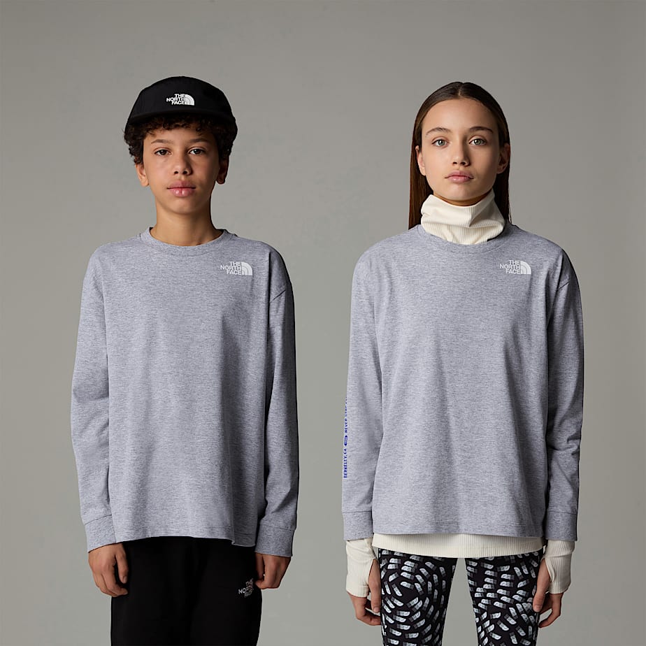 Camiseta The North Face Varsity Graphic Oversized Long-Sleeve Niños Grises | NF0A09O5H