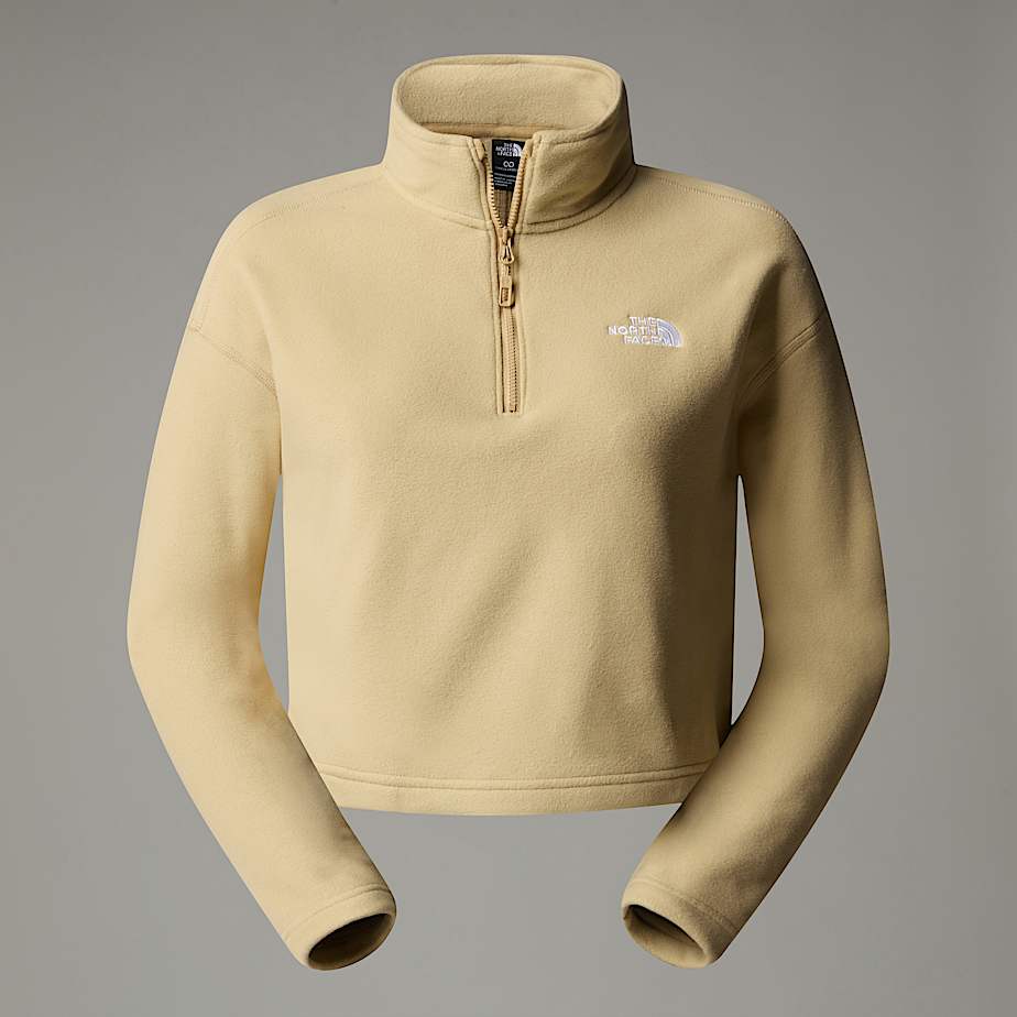 Pullover The North Face 100 Glacier Cropped 1/4 Zip Fleece Mujer Kaki | NF0A80P1Z