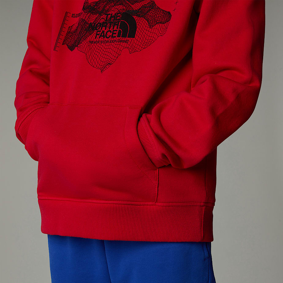 Sudadera con Capucha The North Face Topographic Niños Rojos | NF0A58I9F